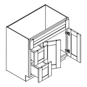 VANITY SINK BASE WITH SIDE DRAWERS