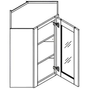WALL DIAGONAL CORNER GLASS CABINET